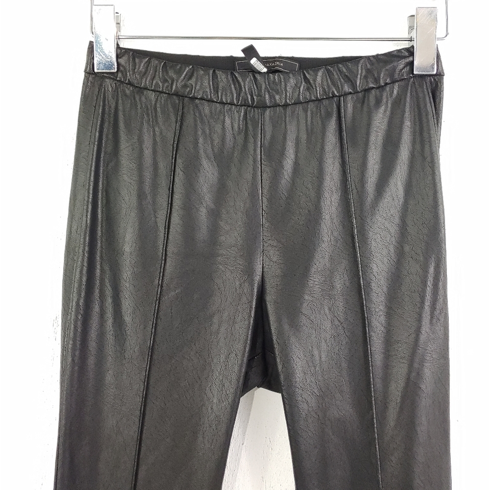 BCBGMAXAZRIA FAUX LEATHER LEGGINGS